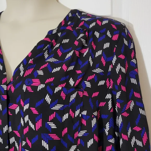 Torrid Black Print Harper 3/4 Sleeve Pullover Blouse Plus Size 1x - Picture 7 of 12